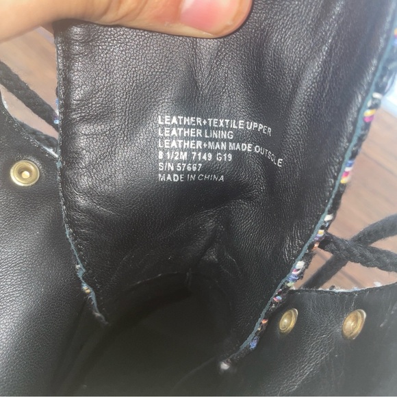 Tory Burch boots tweed booties black boots fall chunky boot lace up combat boot - Picture 5 of 15